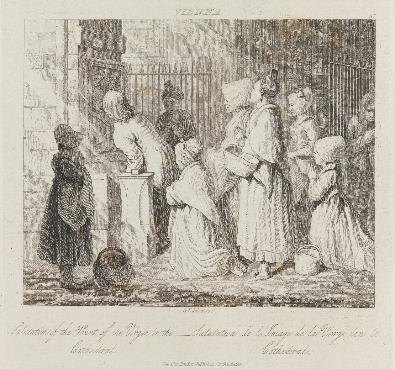 Saluting Virgin, Vídeň, kolem roku 1821 (lept) od George Robert Lewis