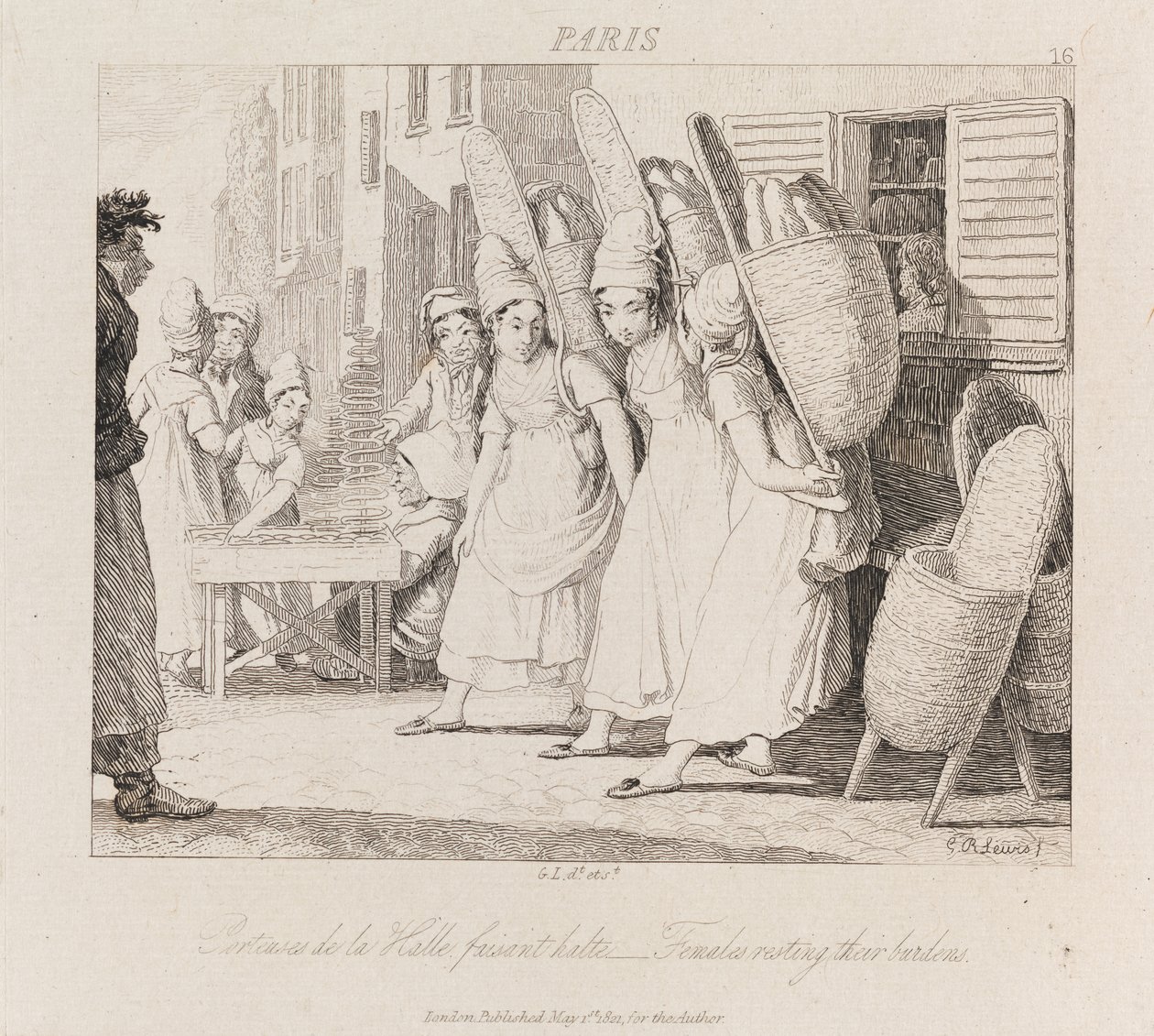 Ženy odpočívající, Paříž, kolem roku 1821 (lept) od George Robert Lewis