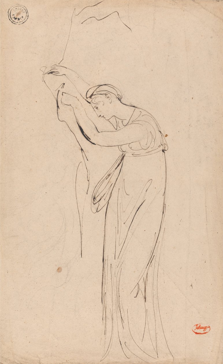 Zajatkyně nebo sklíčená žena: Možná Andromache od George Romney