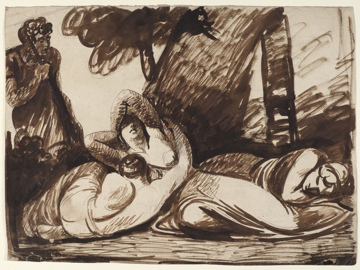 Cimon a Ifigenie: Scéna z Boccacciova Dekameronu od George Romney