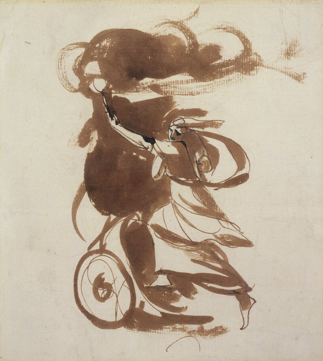 Emma Hart jako Medea (pero a hnědý inkoust a omytí stopami tužky na papíře) od George Romney