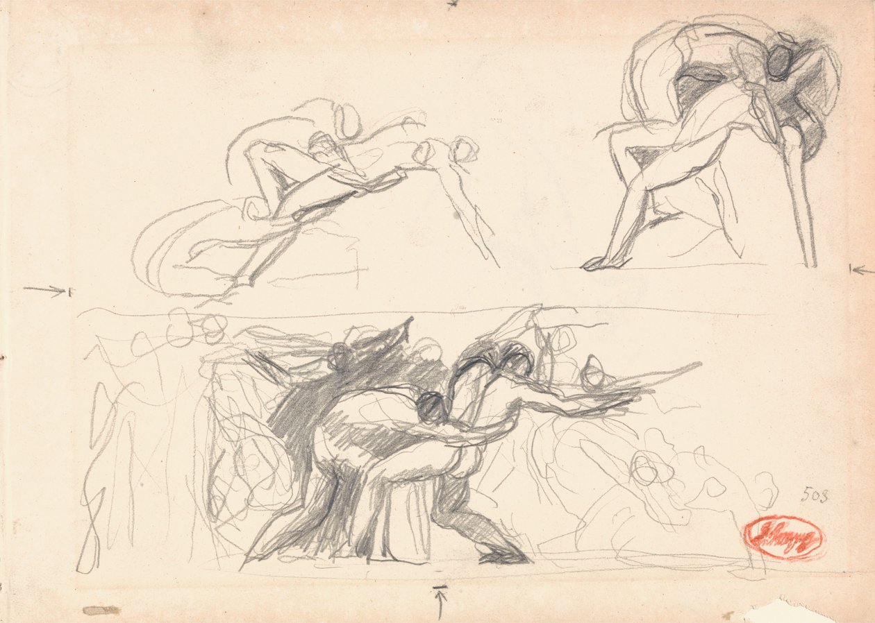Studie kompozice postavy; Peklo od George Romney