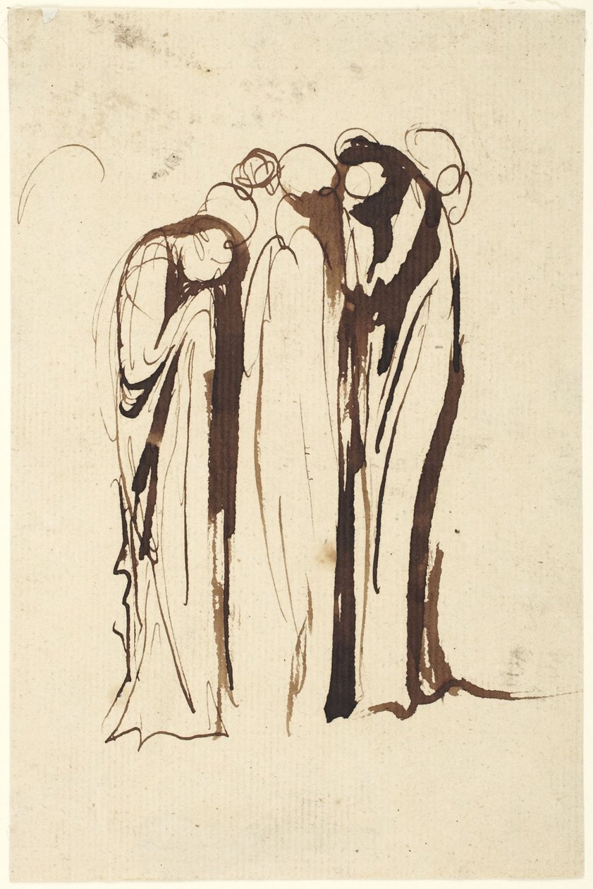 Skupina stojících postav, které pláčou od George Romney