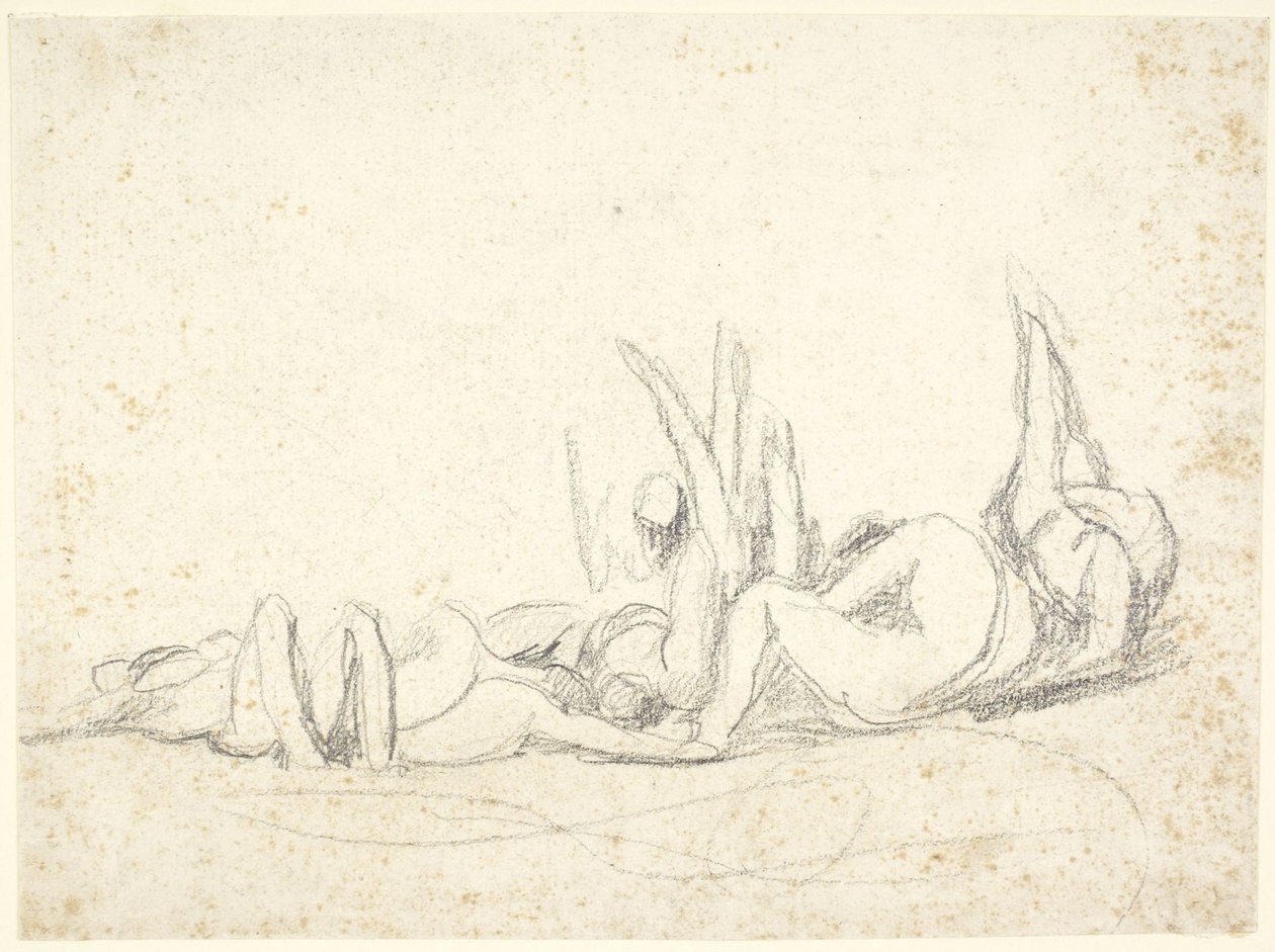 Skupina trpících postav na zemi  (studie k Howardově návštěvě věznic) od George Romney