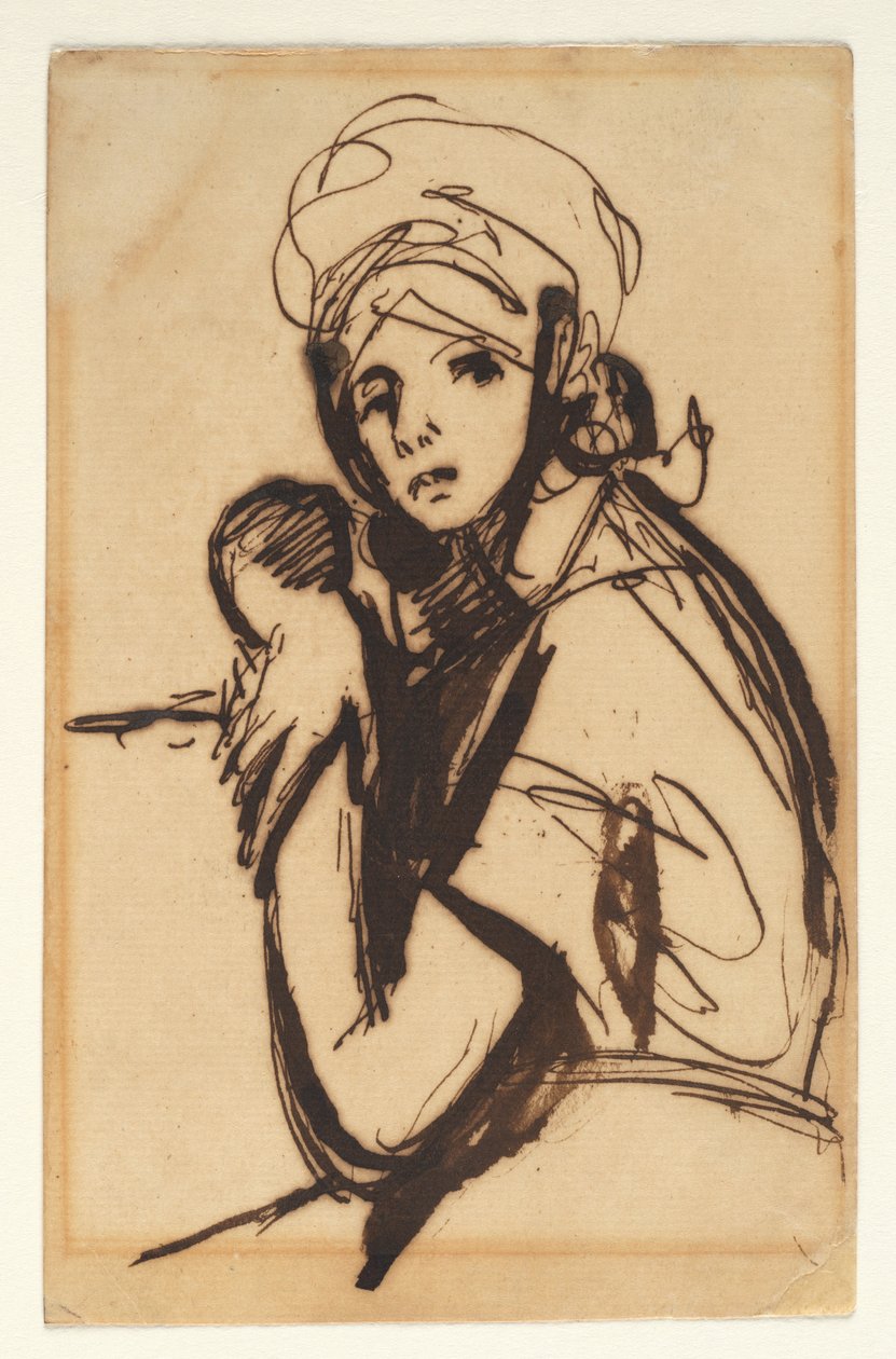 Polopostava mladé ženy od George Romney