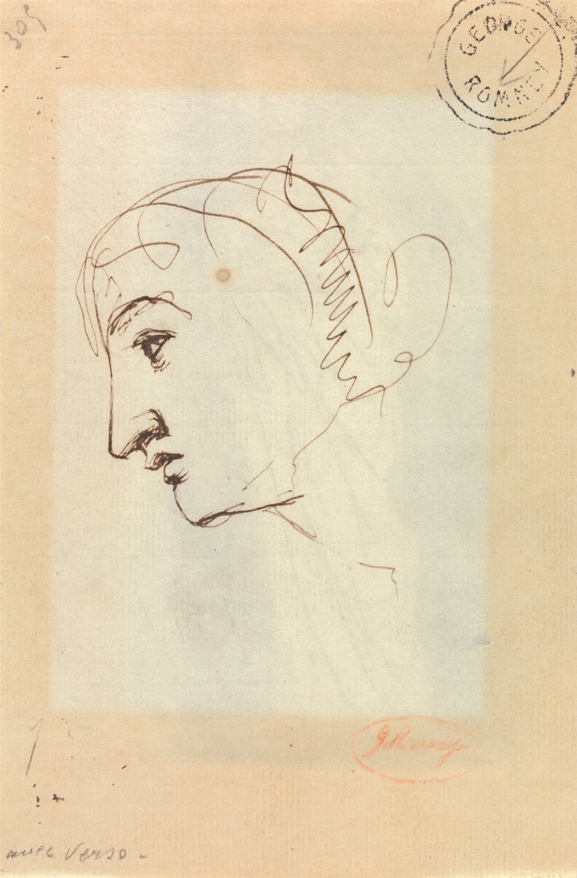 Hlava v profilu od George Romney