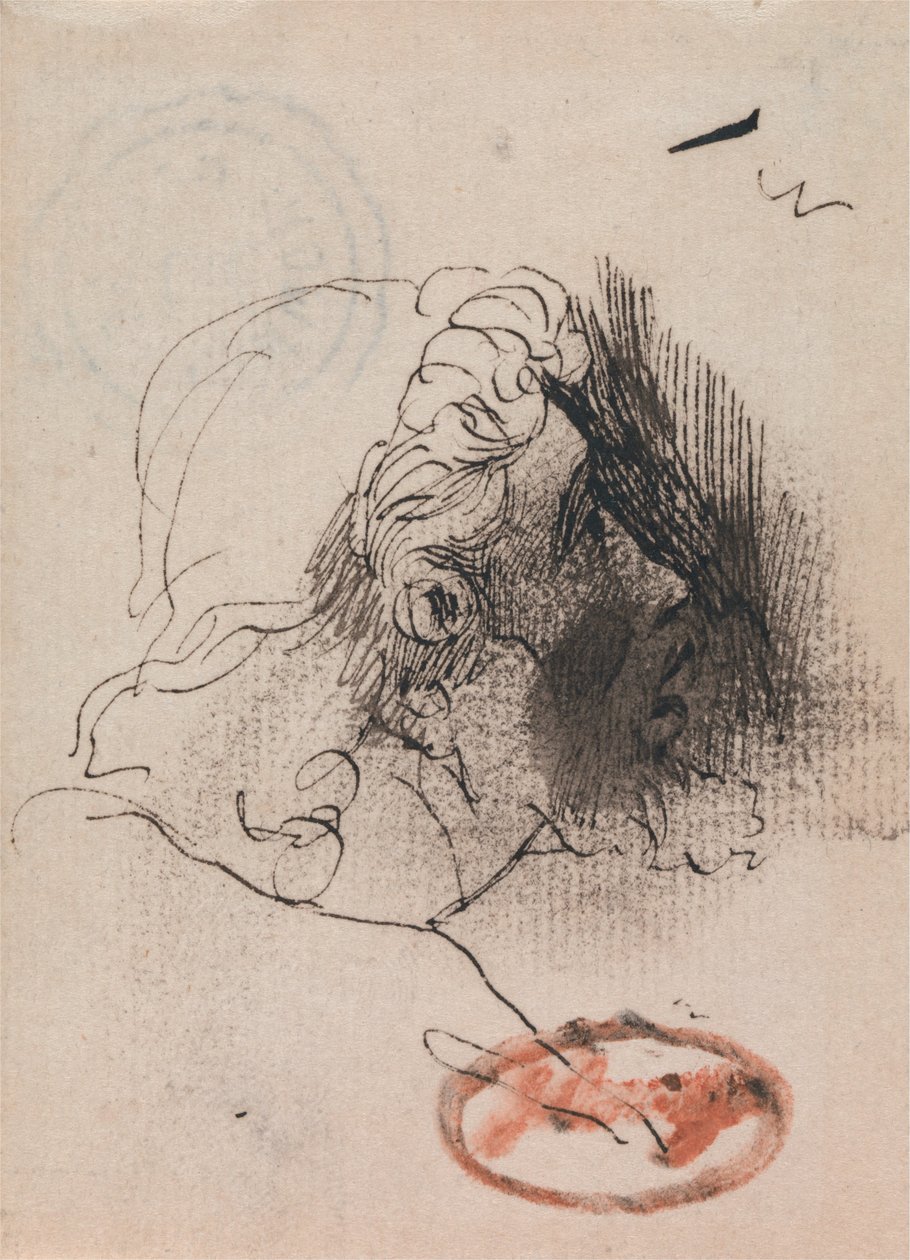 Hlava muže z profilu od George Romney