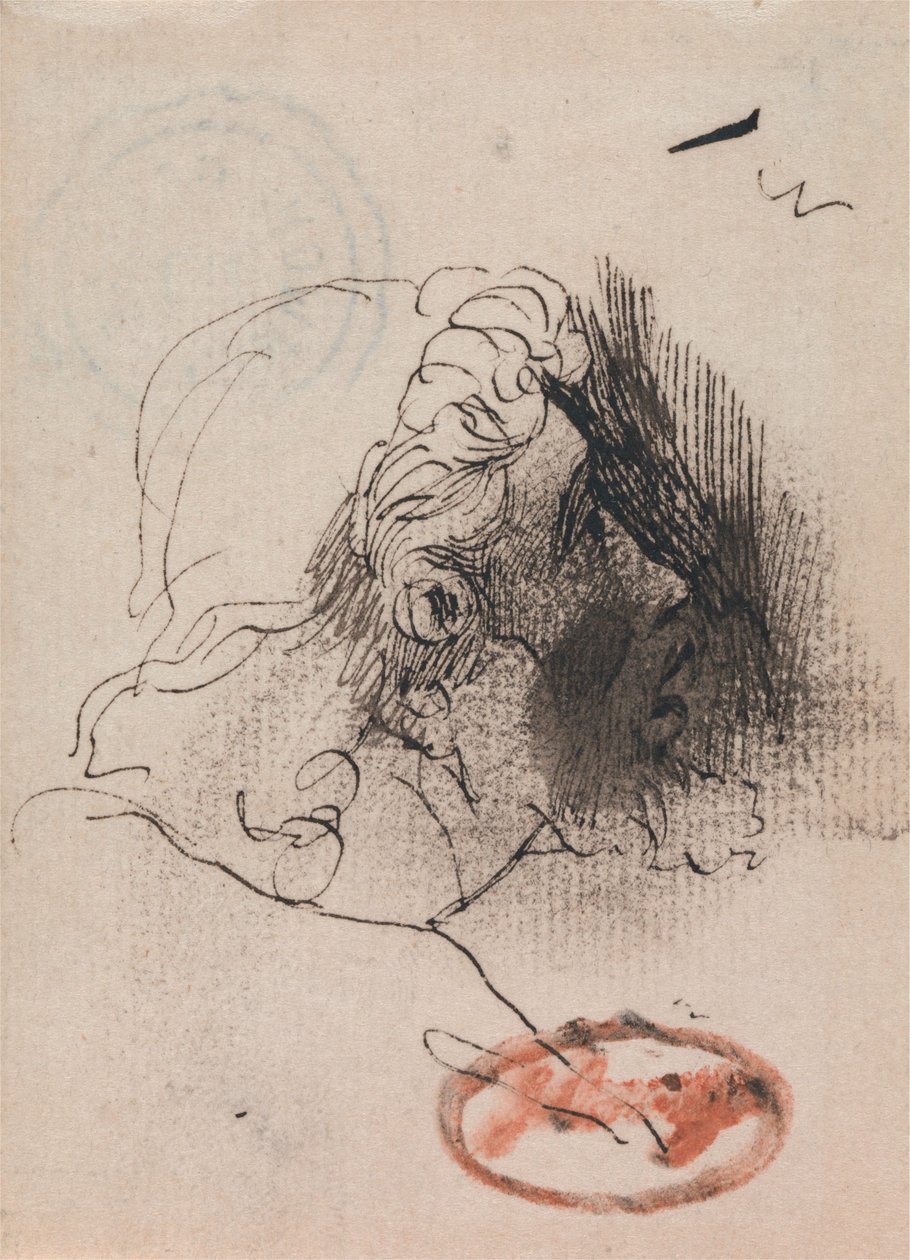 Hlava muže v profilu od George Romney