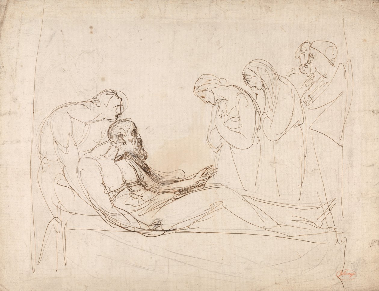 Král Lear probuzený Cordelií od George Romney
