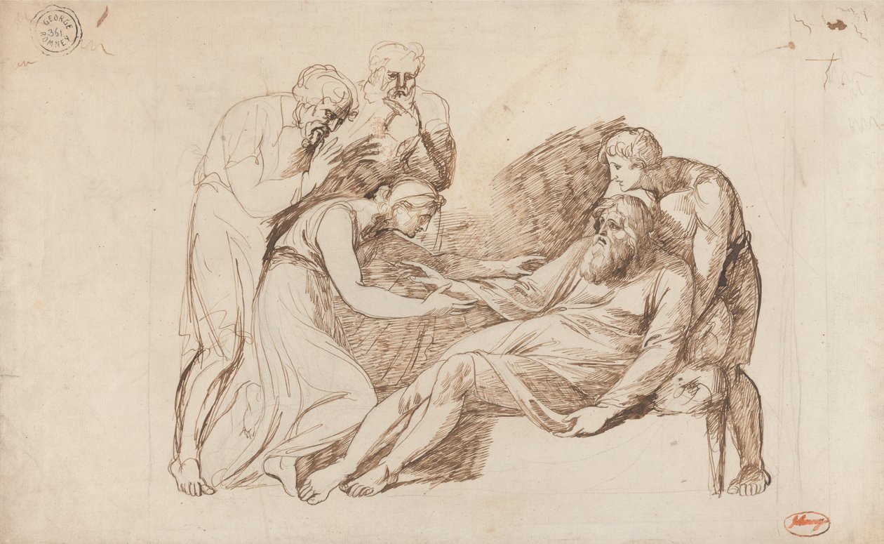 Král Lear probuzený Cordelií od George Romney