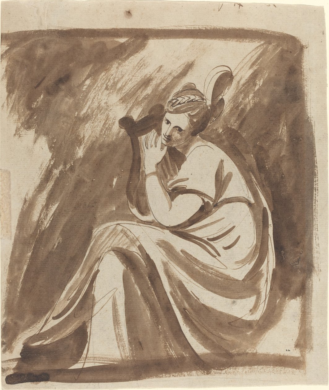 Lady Hamiltonová hrající na lyru od George Romney