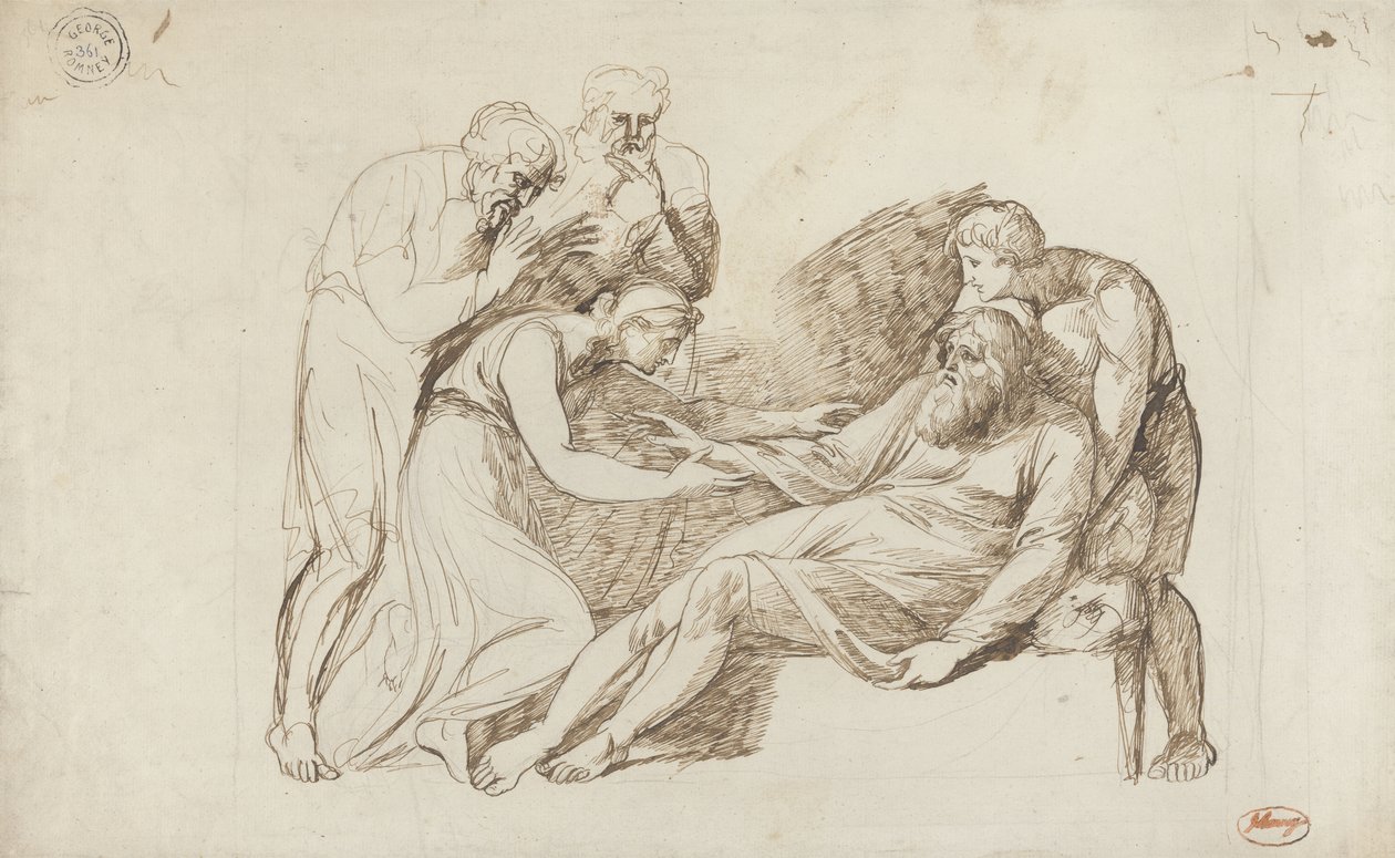 Lear probuzený Cordelií od George Romney