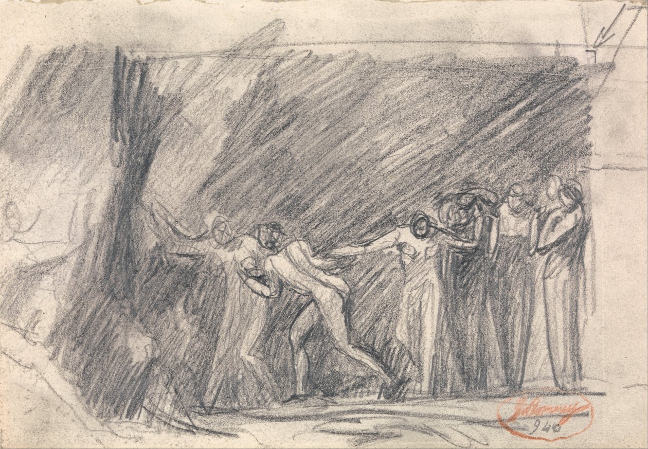 MacBeth v jeskyni čarodějnic: aneb Canidia a mládí aneb Otevření archy od George Romney