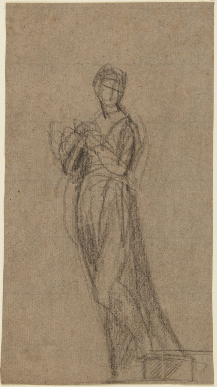 Portrétní studie stojící ženy od George Romney