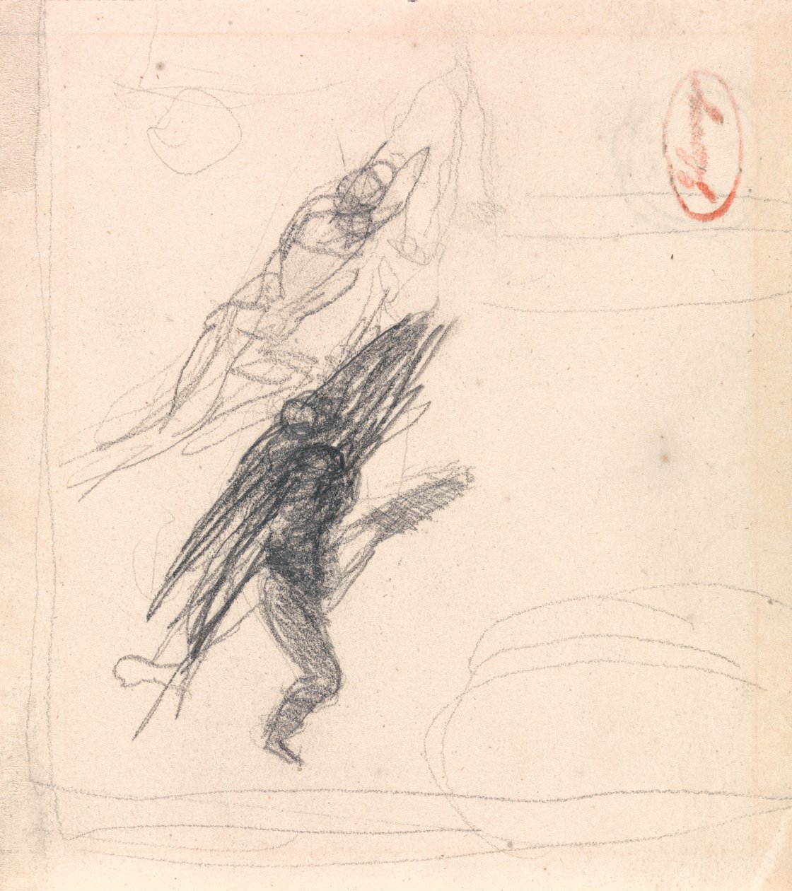 Pravděpodobně jedna ležící postava a jedna tančící postava od George Romney