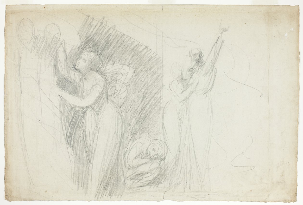 Prospero, Miranda a Caliban z Bouře od George Romney