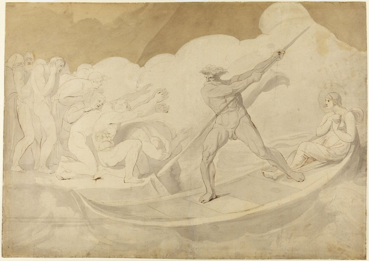 Psyche přeplula řeku Styx – Apuleius, Zlatý osel, VI, 18 od George Romney