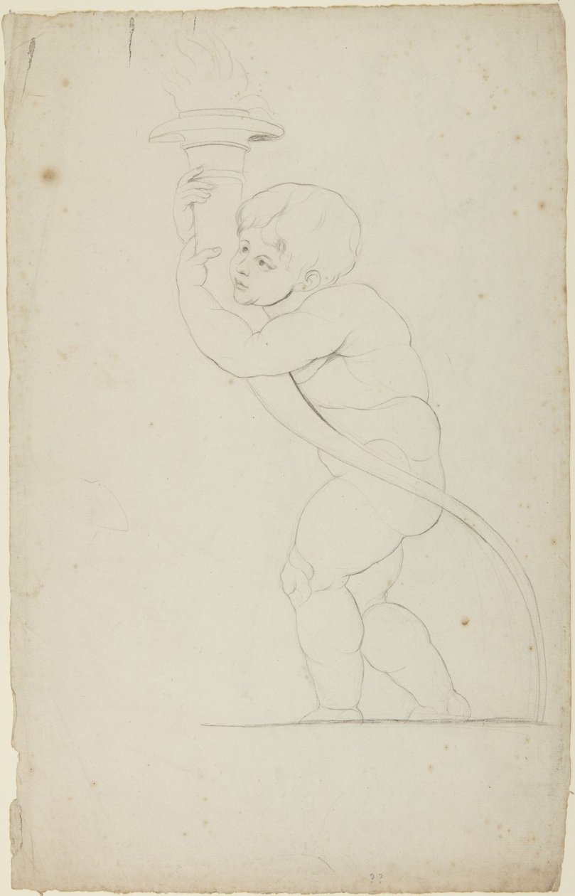 Putto držící pochodeň od George Romney