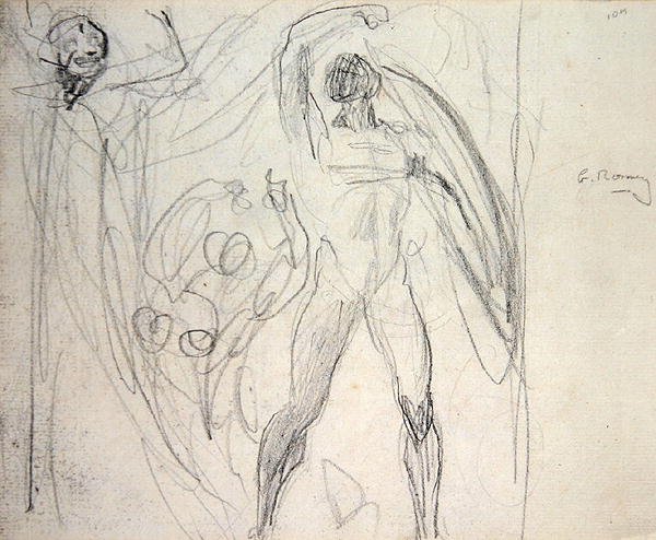 Satan, hřích a smrt (tužka na papíře) od George Romney