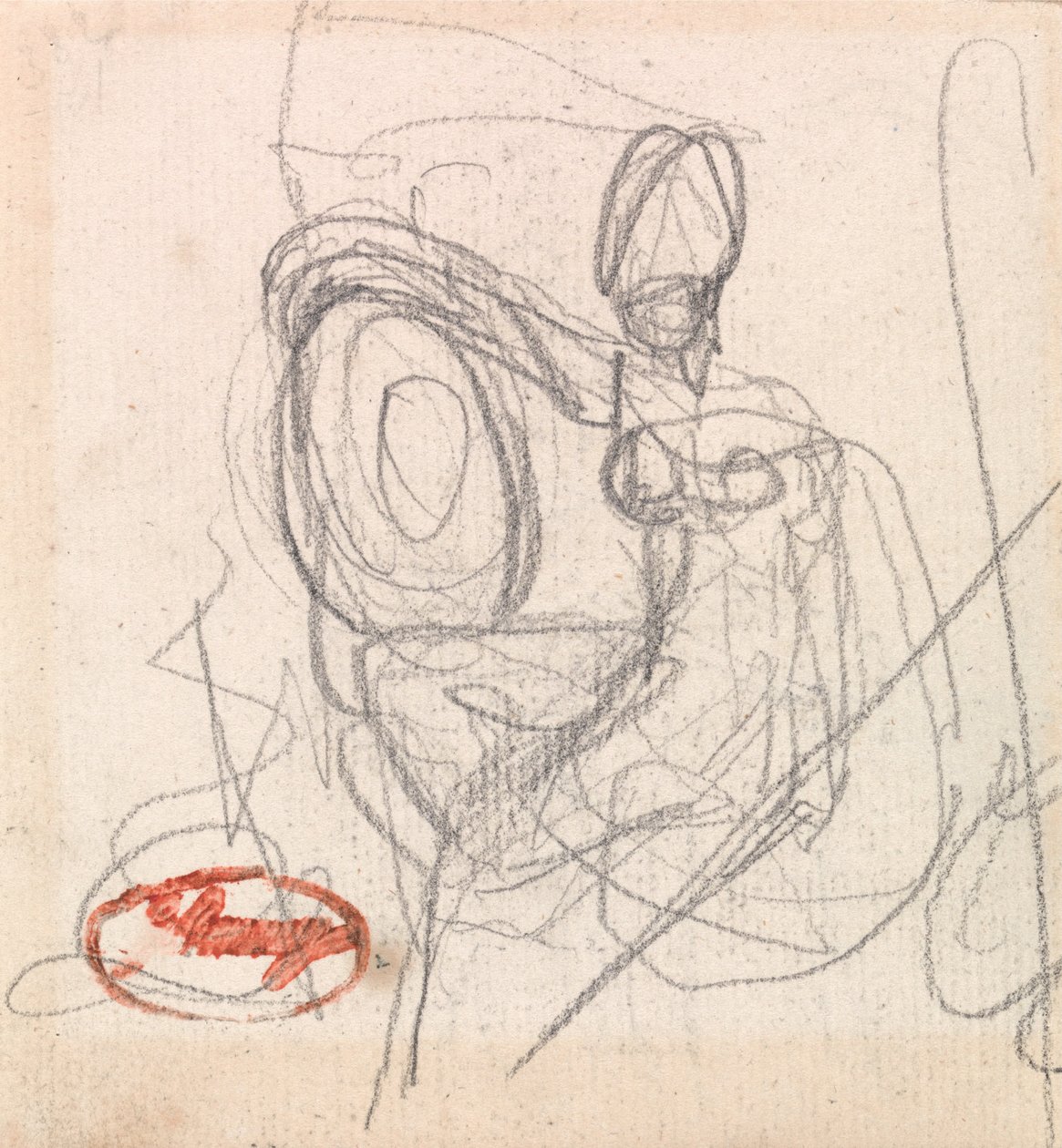 Sedící postava s přilbou a štítem od George Romney