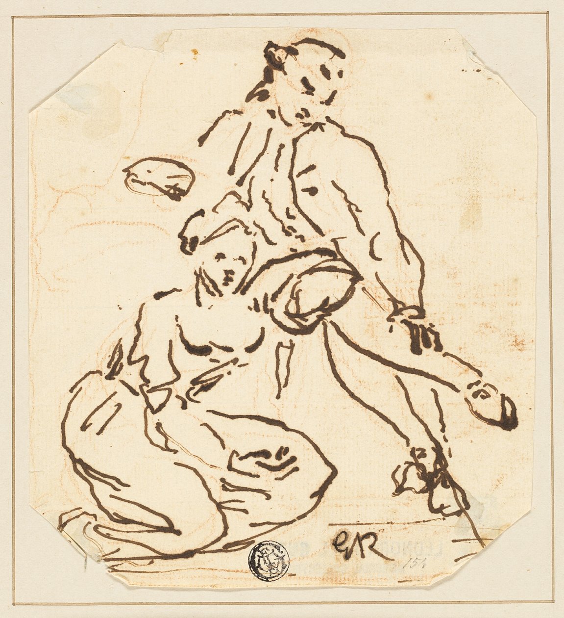 Sedící muž a žena od George Romney