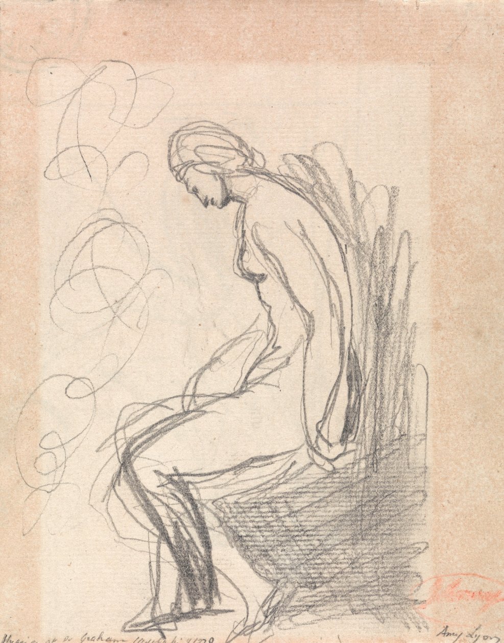 Sedící nahá žena (Hygeia u doktora Grahama) od George Romney