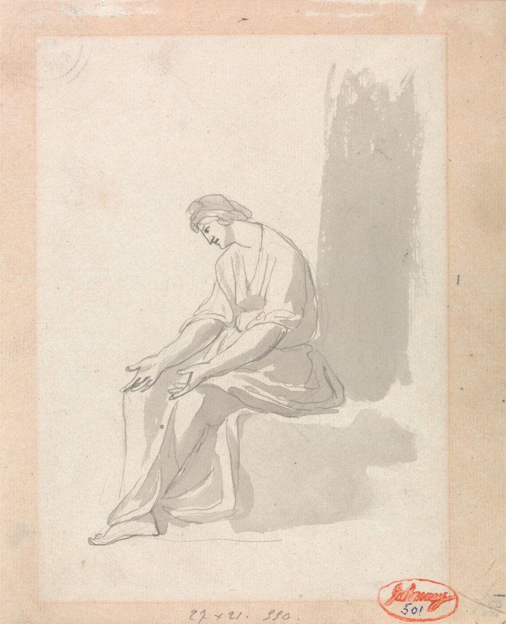 Sedící žena od George Romney