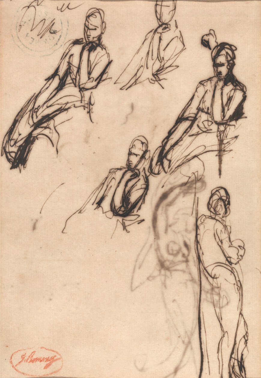 Sedící a stojící postavy od George Romney