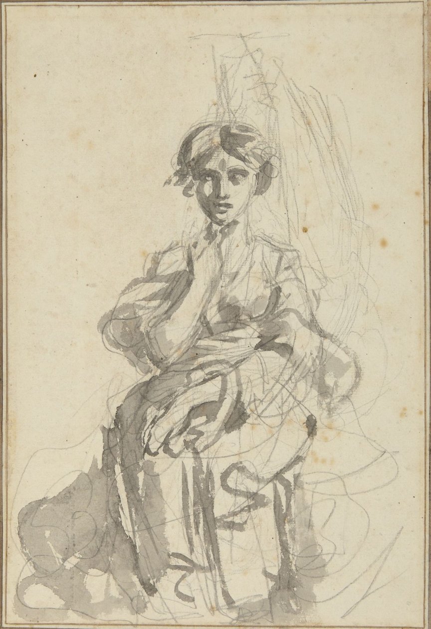 Sedící ženská postava od George Romney