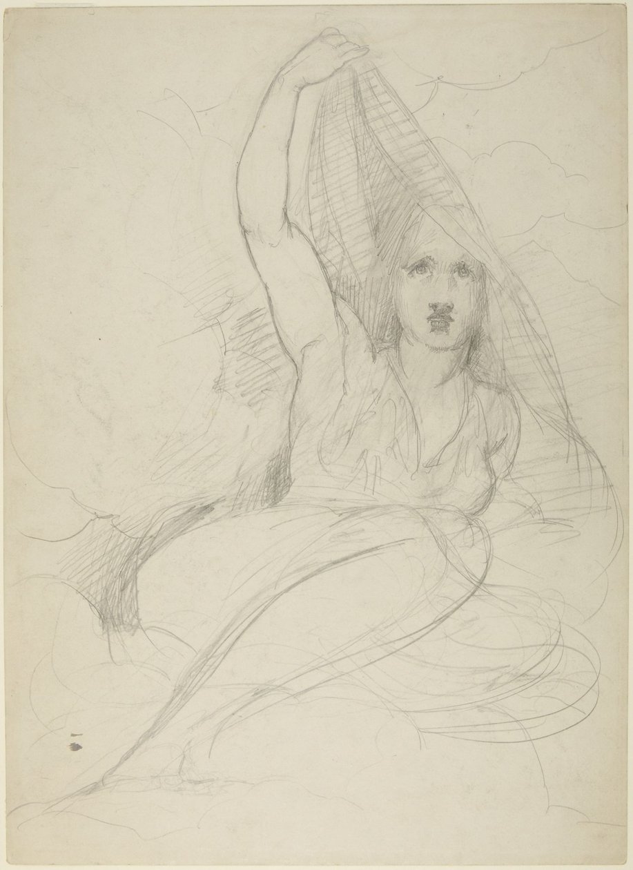 Sedící žena, která odhaluje své tělo od George Romney