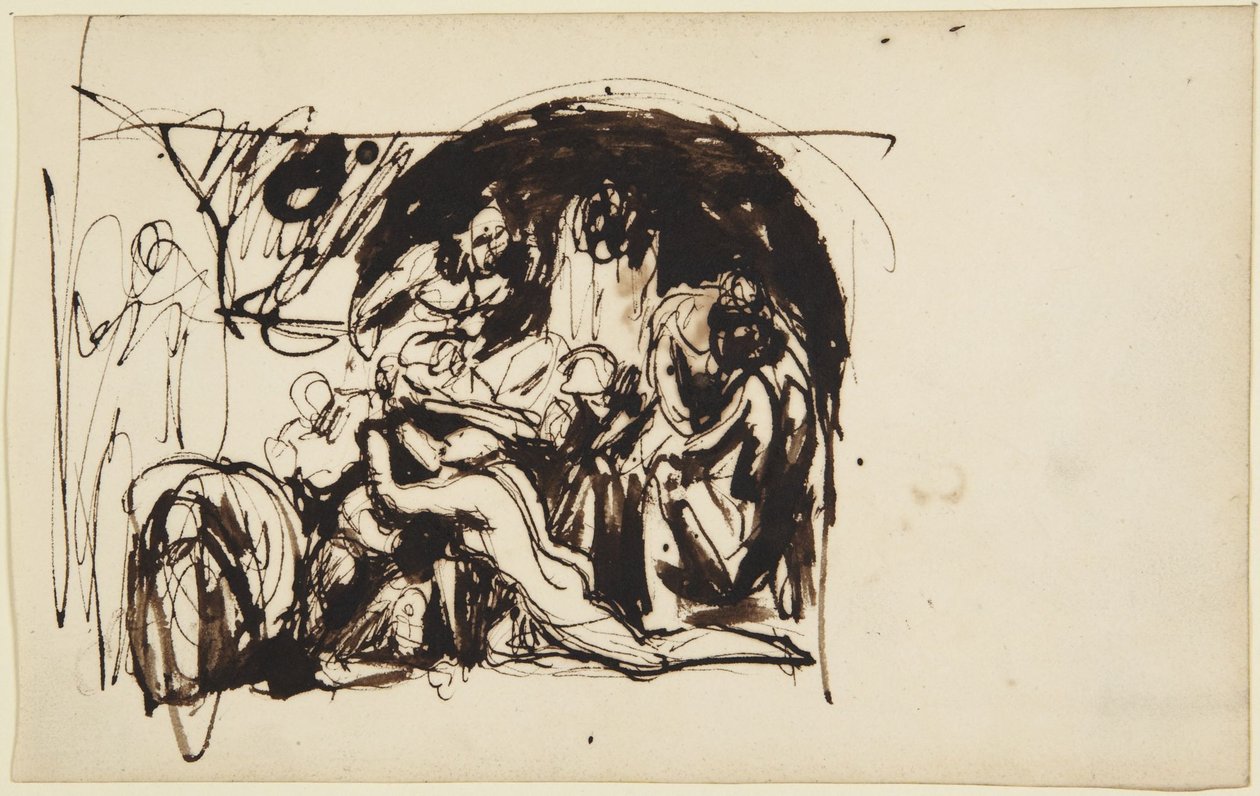 Náčrt k projektu „Howard navštěvuje věznice“ od George Romney