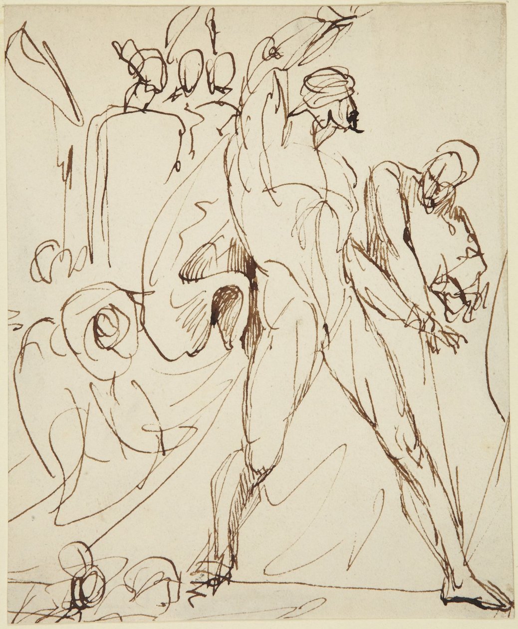 Náčrt postavy Macbetha ve scéně hostiny z hry Macbeth od George Romney