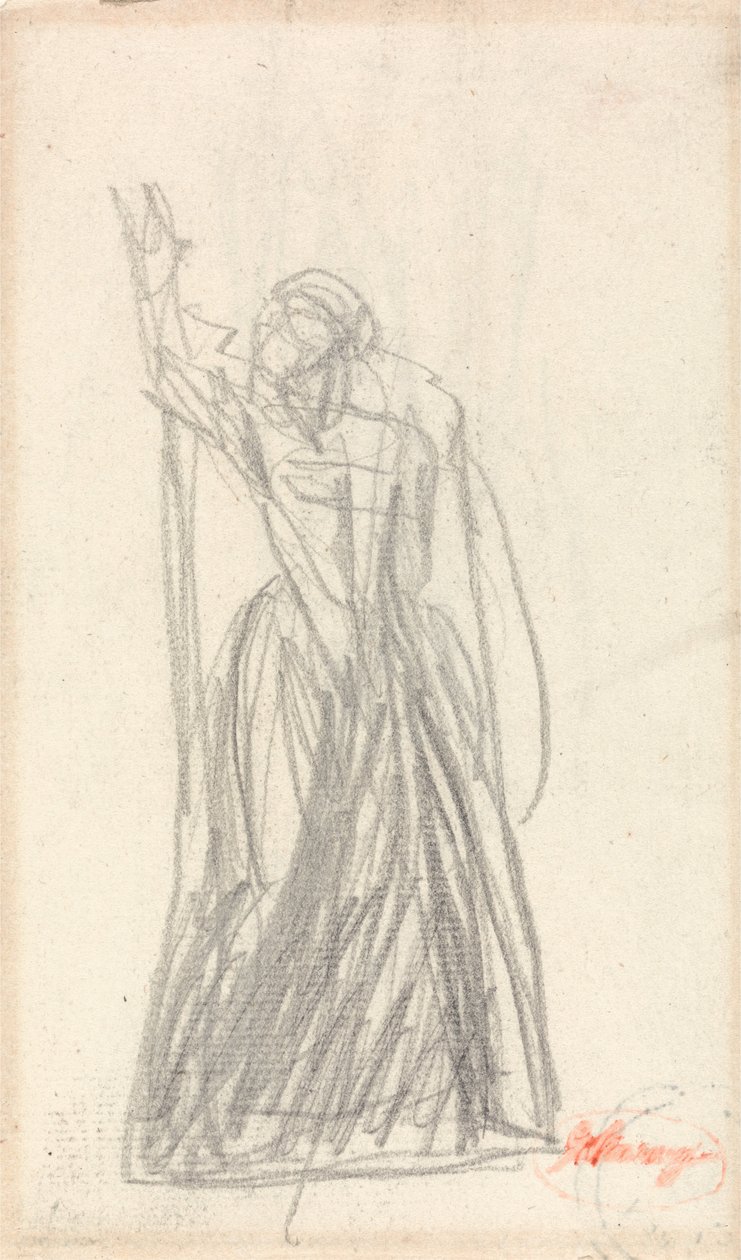 Stojící postava, pravděpodobně pro Lady Macbeth od George Romney