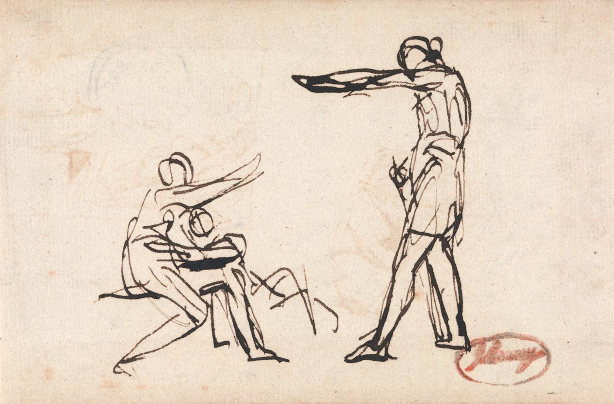 Stojící postava ohrožující matku s dítětem od George Romney