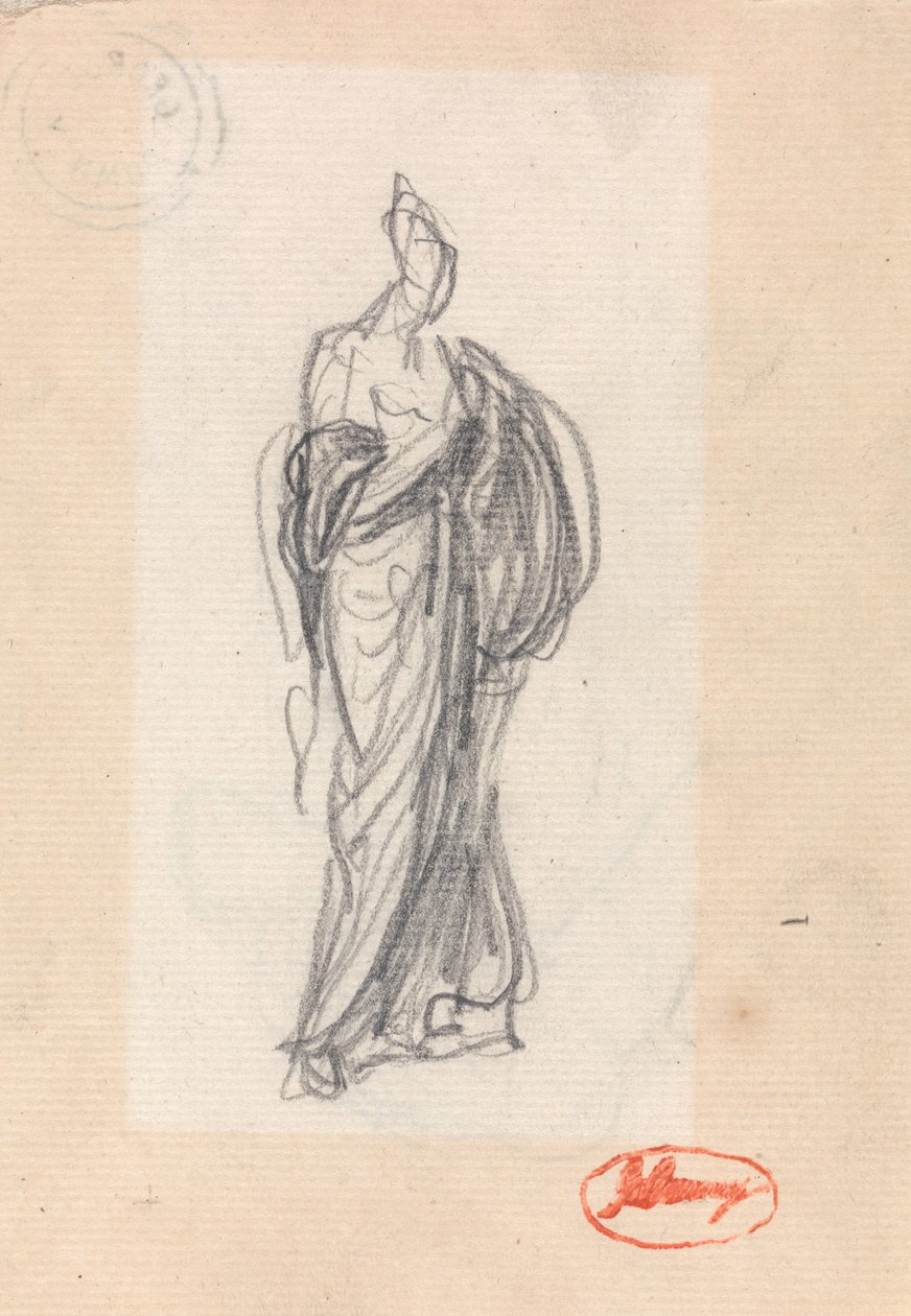 Stojící žena s klasickou drapérií od George Romney