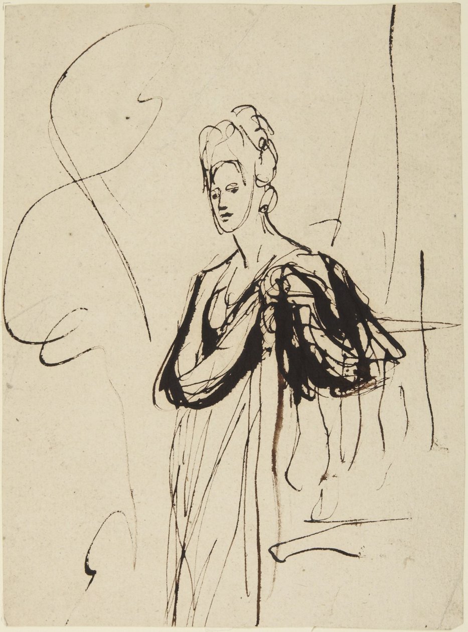 Stojící ženská postava, po pás od George Romney