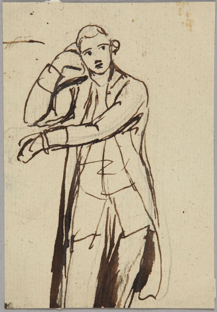 Postava muže v stoje, zobrazená v tříčtvrtečním pohledu od George Romney