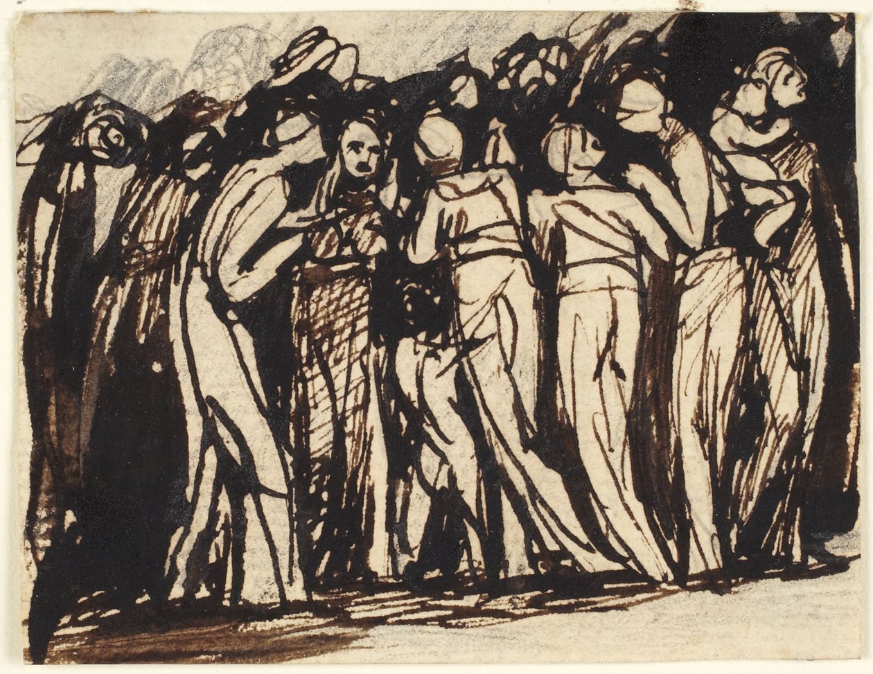 Stojící ženy a děti od George Romney