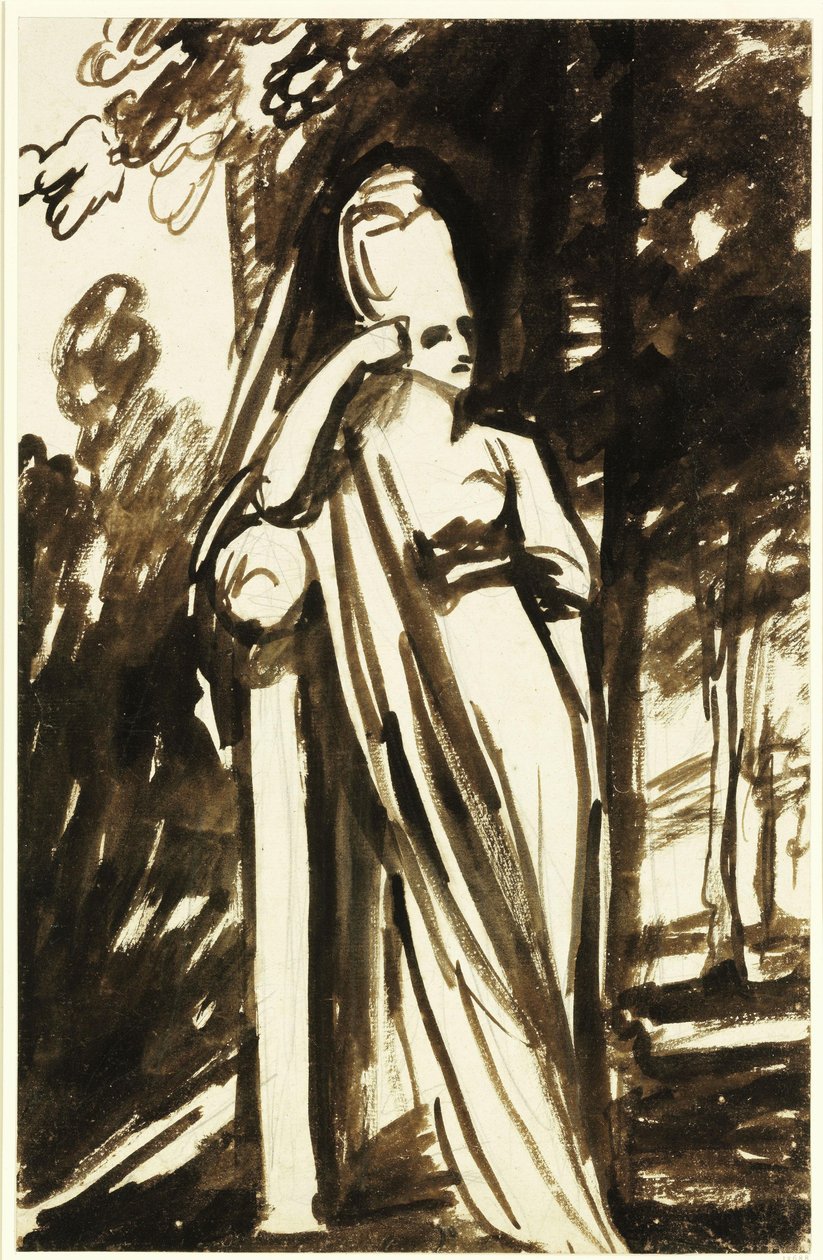 Žena stojící u stély od George Romney