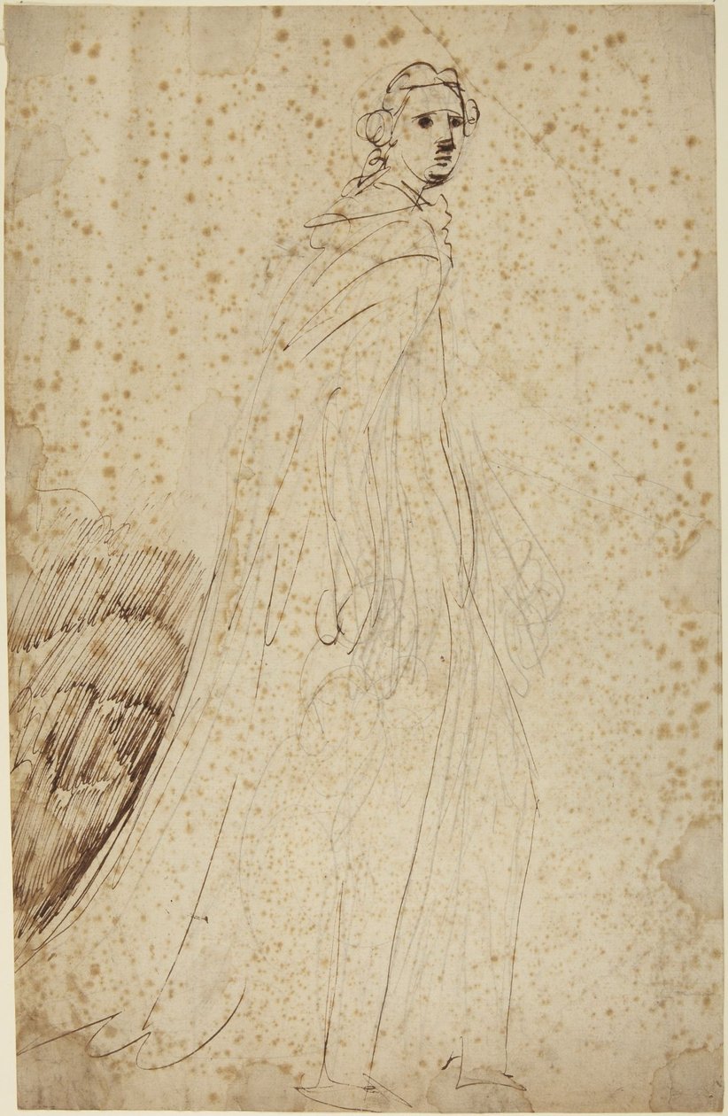 Kráčející žena, portrétní studie od George Romney