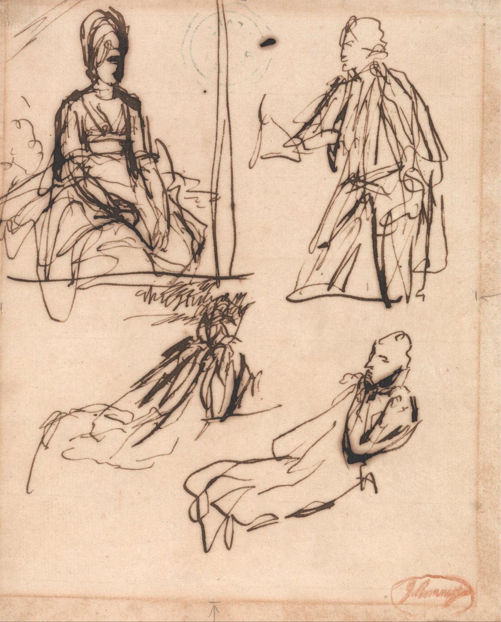 Studie k portrétům muže a ženy od George Romney