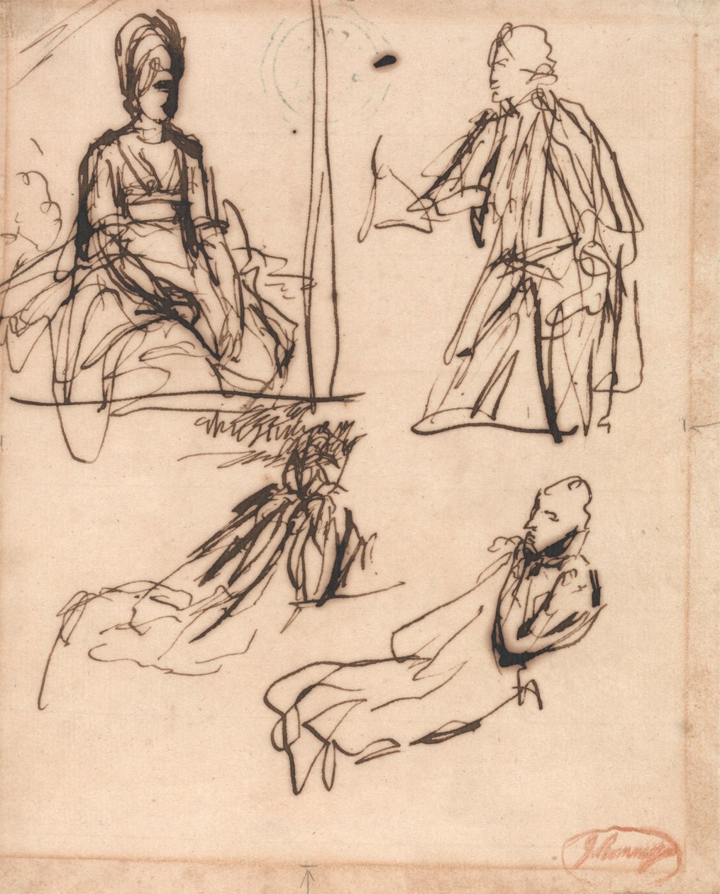Studie k portrétům muže a ženy od George Romney