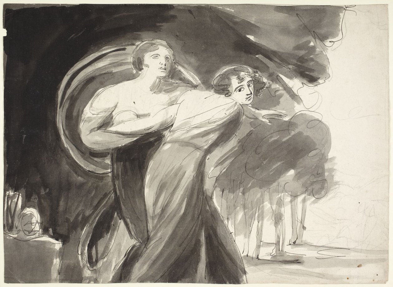 Studie k tématu „Radost a melancholie“ od George Romney