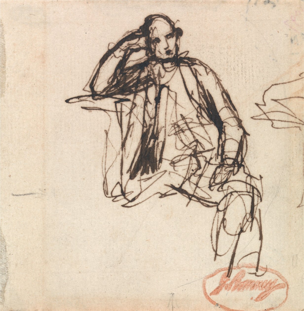 Studie k portrétu sedícího muže od George Romney