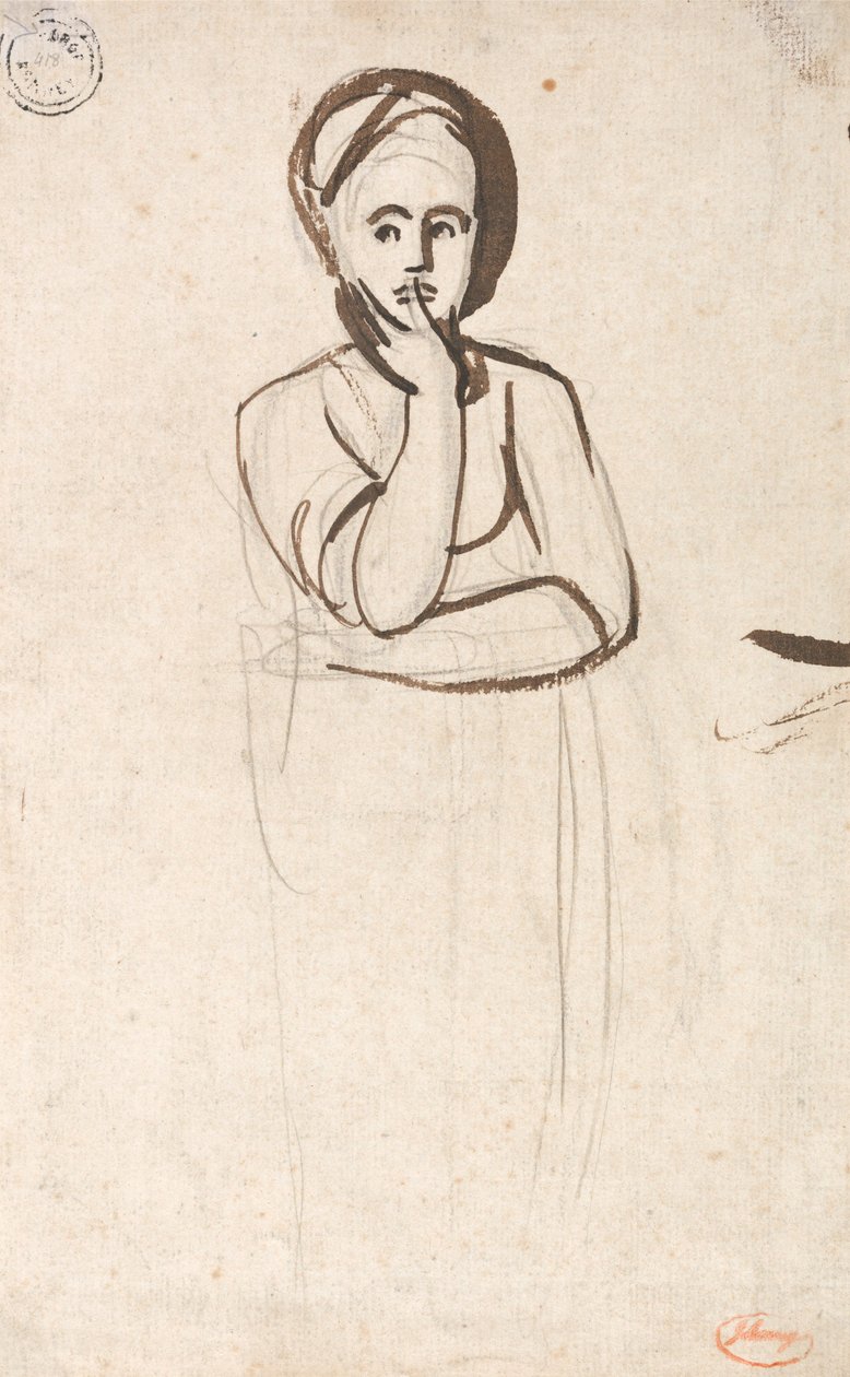 Studie zamyšlené ženy od George Romney