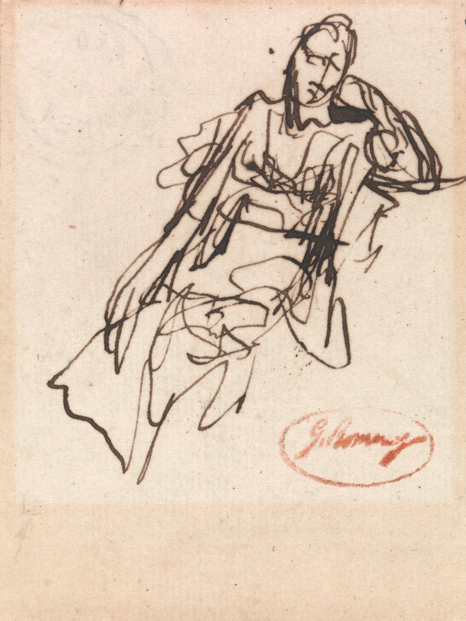 Studie sedící ženy od George Romney