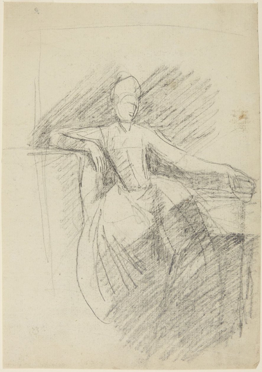 Studie sedící ženy od George Romney