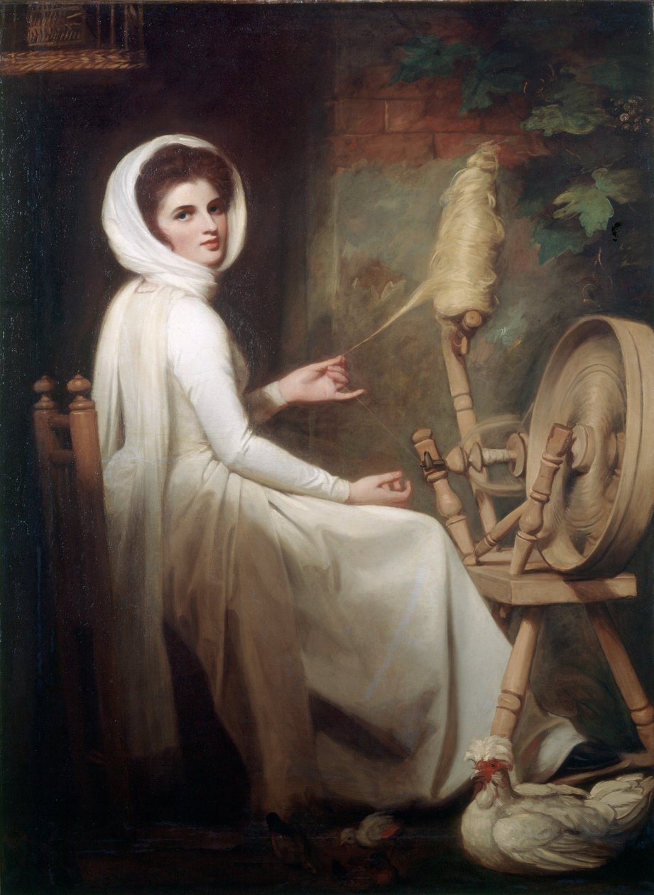 Spinstress Lady Emma Hamilton kehruupyörässä od George Romney