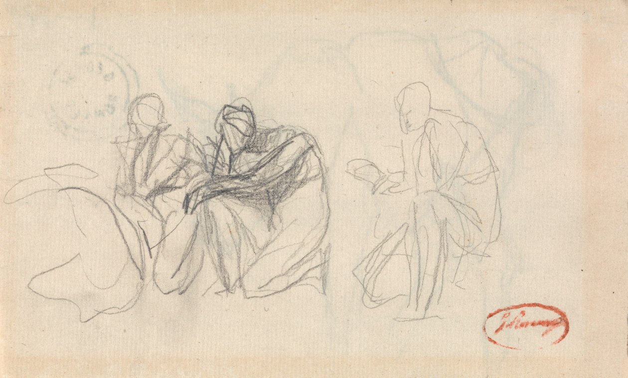Tři klečící postavy od George Romney