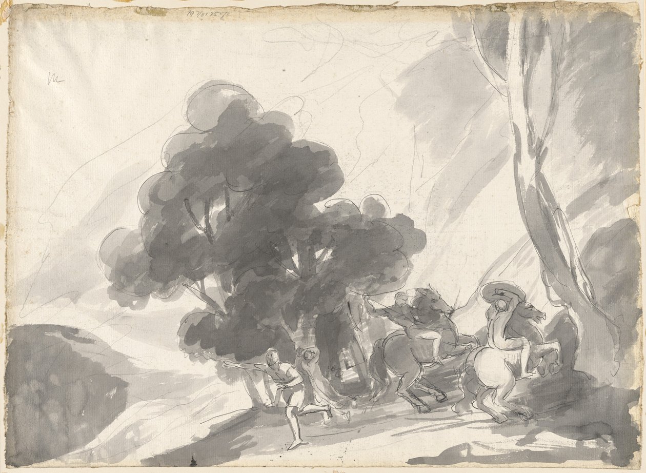 Troilus a Kressida, 4. jednání, 5. scéna: Souboj mezi Hektorem a Ajaxem II. od George Romney